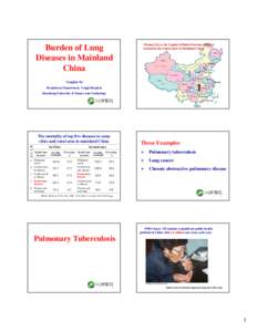 Burden of Lung Diseases in Mainland China Wuhan City is the Capital of Hubei Province which is located in the central part of Mainland China