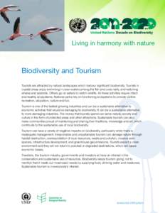 Biodiversity / Tourism / Ecotourism / Environmental economics / Environmental science / Sustainable tourism / Convention on Biological Diversity / Environment / Travel / Types of tourism