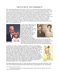 Noah M. St. Clair, Sr. - Short Autobiography #2 This is an autobiography written by Noah M. St. Clair, Sr., at an unknown date and covering his childhood only. Noah was born 3 March 1914 in Taney county to James Alvis St