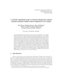 Revolutionary Aerospace Systems Concepts– Academic Linkage (RASC–AL) Cocoa Beach, Florida, USA. November 6-8, 2002  A NOVEL METHOD FOR CUTTINGS REMOVAL FROM