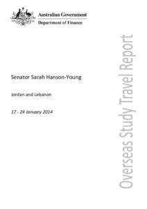 Senator Sarah Hanson-Young – Overseas Study Travel Report: [removed]January 2014