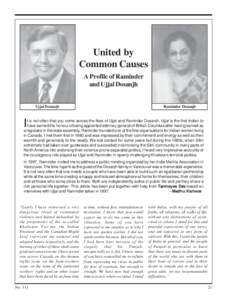 United by Common Causes A Profile of Raminder and Ujjal Dosanjh  Ujjal Dosanjh