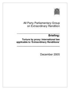 All Party Parliamentary Group on Extraordinary Rendition ____________________________