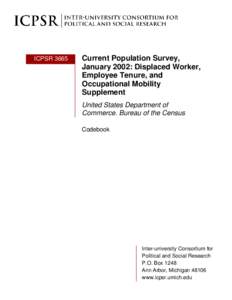 Current Population Survey, January 2002: Displaced Worker, Employee Tenure, and Occupational Mobility Supplement Codebook