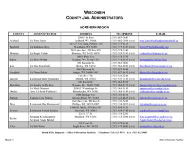 WISCONSIN COUNTY JAIL ADMINISTRATORS