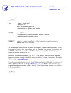 Results of Limited Scope Review at the Community Action Committee of Danbury, Inc. (A[removed])