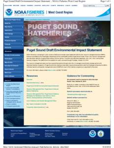 Puget Sound Draft Environmental Impact Statement :: NOAA Fisheries West Coast Region NOAA HOME WEATHER  OCEANS