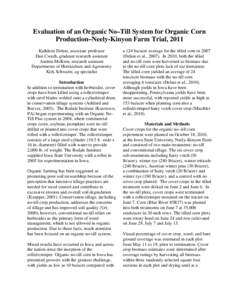 Evaluation of an Organic No–Till System for Organic Corn, Soybean and Tomato Production⎯Neely-Kinyon Trial, 2007