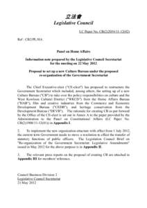 立法會 Legislative Council LC Paper No. CB[removed]) Ref : CB2/PL/HA  Panel on Home Affairs