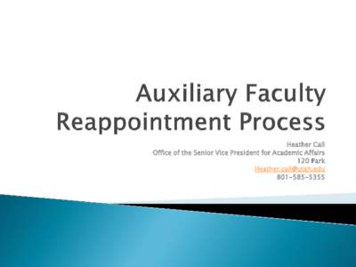 Auxiliary Faculty Reappointment Process