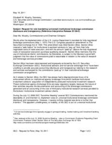 Financial regulation / Short selling / U.S. Securities and Exchange Commission / Financial system / Christopher Cox / Short / Securities Exchange Act / Investment banking / Soft dollar / Finance / United States securities law / Business