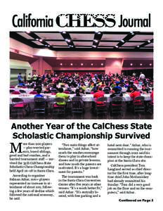 California Chess Journal  Another Year of the CalChess State Scholastic Championship Survived  M