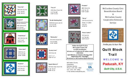 Quilt Trail / Paducah /  Kentucky / Quilt / Visual arts / Geography of the United States / Quilting / Kentucky / National Quilt Museum