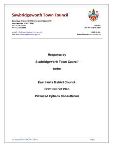 Sawbridgeworth Town Council Sayesbury Manor, Bell Street, Sawbridgeworth Hertfordshire CM21 9AN Tel: Fax: 