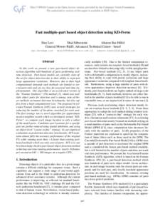 2013 IEEE Conference on Computer Vision and Pattern Recognition  Fast multiple-part based object detection using KD-Ferns Dan Levi Shai Silberstein Aharon Bar-Hillel