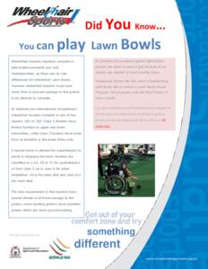 Recreation / Bowls / Disabled sports / Games / Sports / Bowling