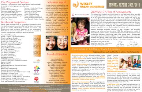 Wesley Urban Ministries Annual Report 2009_10_Final_web version