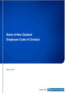 Bank of New Zealand Employee Code of Conduct March 2007  Introduction