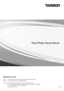 Test Plate Hand Book  Tamron Co., Ltd. Head office