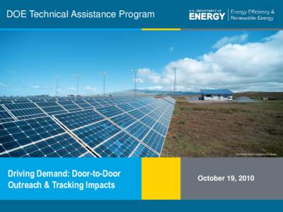 DOE Technical Assistance Program  The Parker Ranch installation in Hawaii Driving Demand: Door-to-Door Outreach & Tracking Impacts