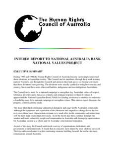 Microsoft Word - NATIONAL VALUES - INTERIM REPORT TO NATIONAL AUSTRALIA BAN…