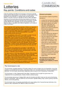 sector specific summary lotteries - february 2009