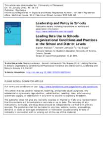 This article was downloaded by: [University of Delaware] On: 15 January 2013, At: 08:49 Publisher: Routledge Informa Ltd Registered in England and Wales Registered Number: Registered office: Mortimer House, 37-41