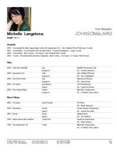 Actor Biography  Michelle Langstone.