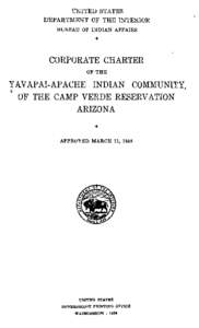 Corporate Charter of the Yavapai-Apache Indian Community of the Camp Verde Reservation