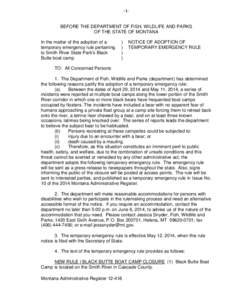 Adoption Notice of Emergency Rule – (F-9) – Sample