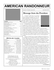 AMERICAN RANDONNEUR Volume Thirteen Issue #2 Summer[removed]Message from the President