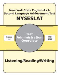 New York State English As A Second Language Achievement Test NYSESLAT  Grades