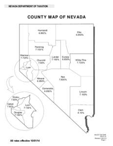 NEVADA DEPARTMENT OF TAXATION  COUNTY MAP OF NEVADA Humboldt 6.850%