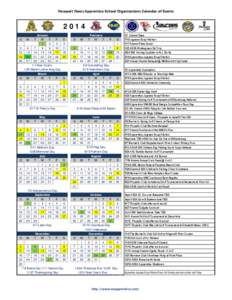 Newport News Apprentice School Organizations Calendar of Events