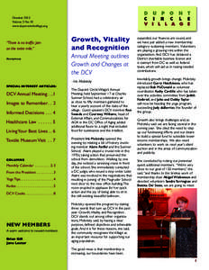 October 2013 Volume 5 No. 10 www.dupontcirclevillage.org “There is no traffic jam on the extra mile.”