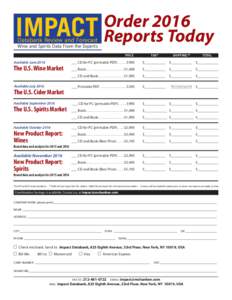 Databank Review and Forecast  Wine and Spirits Data From the Experts Order 2016 Reports Today