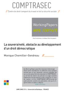 COMPTRASEC  // Centre de droit comparé du travail et de la sécurité sociale // Working Papers WPS /2014/