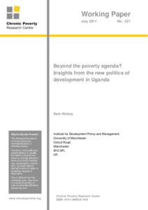 Working Paper July 2011 No[removed]Beyond the poverty agenda?