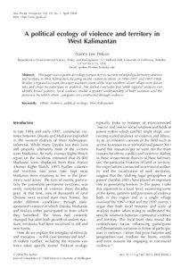 A political ecology of violence and territory in West Kalimantan