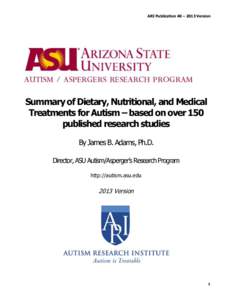 Autism / Food science / Health sciences / Self-care / Autism Research Institute / Autism therapies / Causes of autism / Bernard Rimland / Omega-3 fatty acid / Health / Medicine / Psychiatry