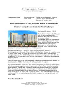 Microsoft Word - Press Release Harris Teeter Lease Signing Feb 2013 _2_.doc