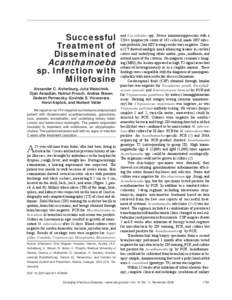 Successful Treatment of Disseminated Acanthamoeba sp. Infection with Miltefosine