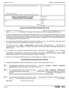 Form B14 - (Rev[removed]USBC, Central District of California Attorney or Party Name, Address, Telephone & FAX Numbers, and California State Bar Number
