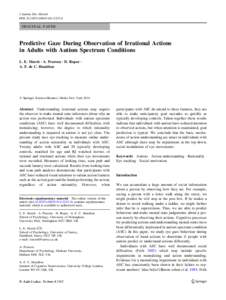 J Autism Dev Disord DOIs10803ORIGINAL PAPER  Predictive Gaze During Observation of Irrational Actions