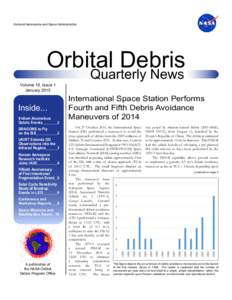 National Aeronautics and Space Administration  Orbital Debris Quarterly News