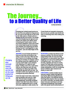 exercise & fitness  The Journey... to a Better Quality of Life