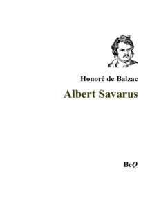 Honoré de Balzac  Albert Savarus BeQ