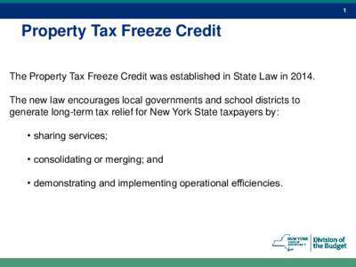 Property Tax Freeze Credit Slides
