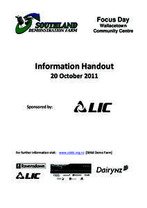Focus Day Wallacetown Community Centre Information Handout 20 October 2011