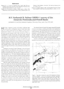 References Clarence Island Regions, Antarctica. The Antarctic Journal of the Kiepeis, K.A., L.A. Lawyer, D. Sandwell, and C. SmallThe morphology and tectonic structure of the Shackleton Fracture Zone.  U.S., 25(5